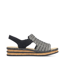 Load image into Gallery viewer, Rieker Sandal "Freya 3" black and white