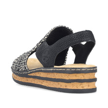 Load image into Gallery viewer, Rieker Sandal "Freya 3" black and white