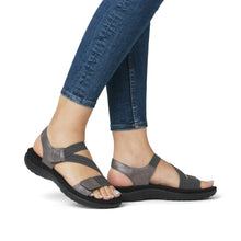 Load image into Gallery viewer, Rieker Sandal "Sadie" pewter