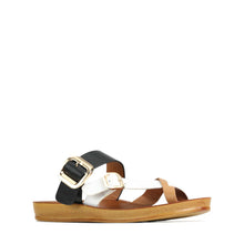 Load image into Gallery viewer, Los Cabos Sandal "Dany" black, white, tan