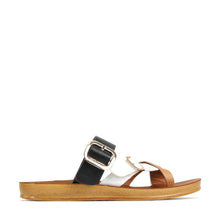 Load image into Gallery viewer, Los Cabos Sandal "Dany" black, white, tan