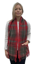 Load image into Gallery viewer, Heritage Handcrafted Woollens- Luxe-Lined Scarf- Canadian red/grey