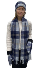 Load image into Gallery viewer, Heritage Handcrafted Woollens- Luxe-Lined Scarf- navy/grey