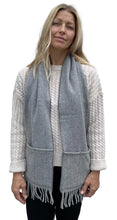 Load image into Gallery viewer, Heritage Handcrafted Woollens- Luxe-Lined Scarf- grey herringbone
