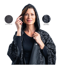 Load image into Gallery viewer, RainCaper - Black Velvet Swirls