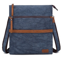Load image into Gallery viewer, Davan Small Cotton Linen Shoulder Bag- Blue