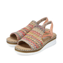 Load image into Gallery viewer, Rieker Sandal "Gabi" multi apricot
