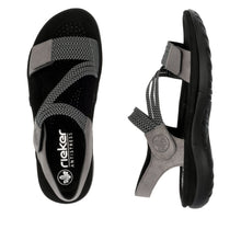 Load image into Gallery viewer, Rieker Sandal "Sadie" pewter
