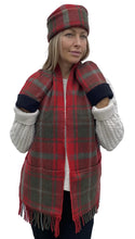 Load image into Gallery viewer, Heritage Handcrafted Woollens- Luxe-Lined Scarf- Canadian red/grey
