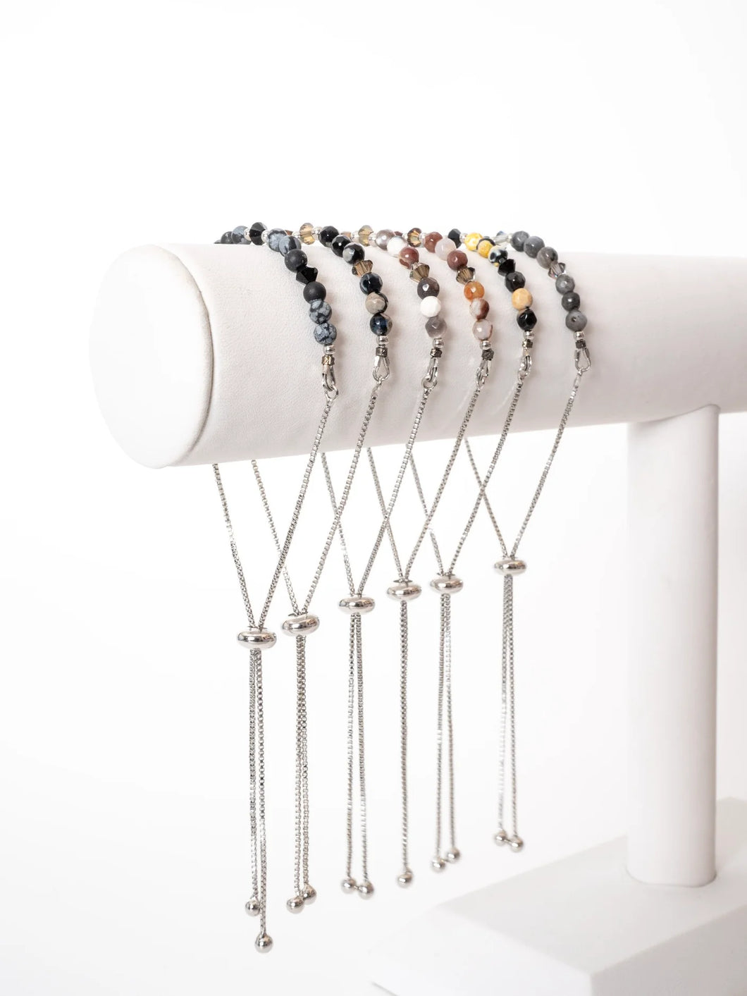 BEL Jewellery Mini Gemstone Cinch Bracelets- Platinum-Plated