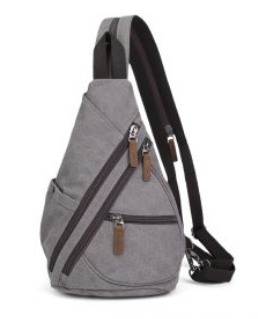 Davan Canvas Multifunctional Sling Bag 6881- Charcoal