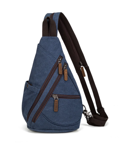 Davan 6881 Purse Canvas Multifunctional Sling Bag - Blue