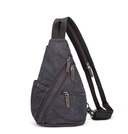 Davan 6881 Purse Canvas Multifunctional Sling Bag - Black