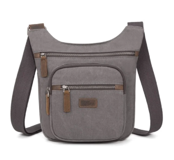 Davan 014 Purse Canvas Shoulder/Cross Bag - Grey