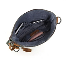Load image into Gallery viewer, Davan Small Cotton Linen Shoulder Bag- Blue

