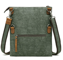 Load image into Gallery viewer, Davan Small Cotton Linen Shoulder Bag- Green
