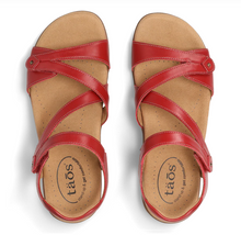 Load image into Gallery viewer, Taos Sandal "Big Time" red
