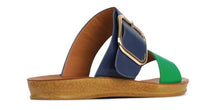 Load image into Gallery viewer, Los Cabos Sandal &quot;Doti&quot; emerald and navy
