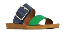 Load image into Gallery viewer, Los Cabos Sandal &quot;Doti&quot; emerald and navy
