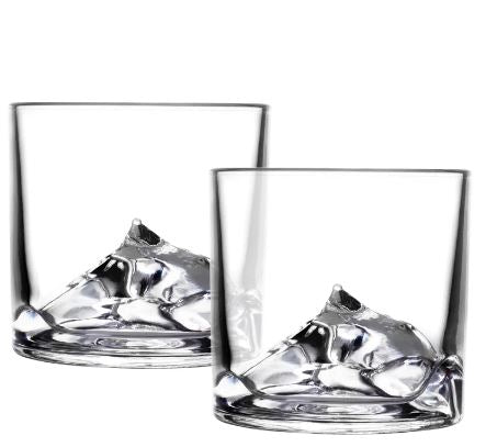 Mount Everest Crystal Whiskey Glasses set of 2