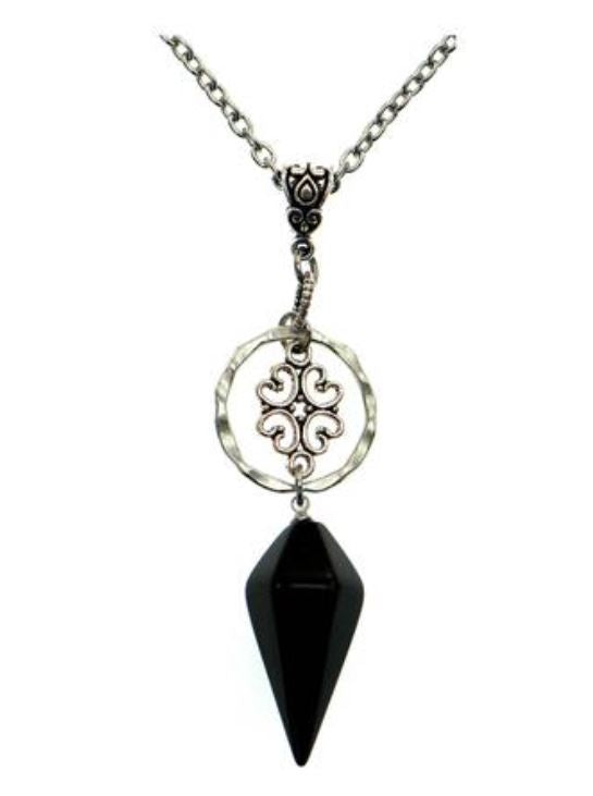 Black Agate Vintage Spike Necklace by BEL
