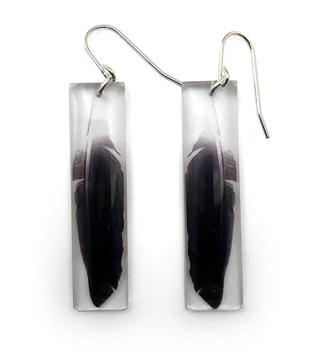 Black Drop Designs - Tall Feather Earrings by Black Drop Designs