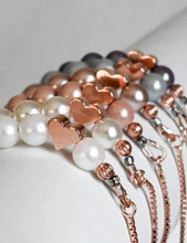 Load image into Gallery viewer, Cinch Bracelets Rose Gold Plated,  Czech Glass Pearl, BEL Jewellery
