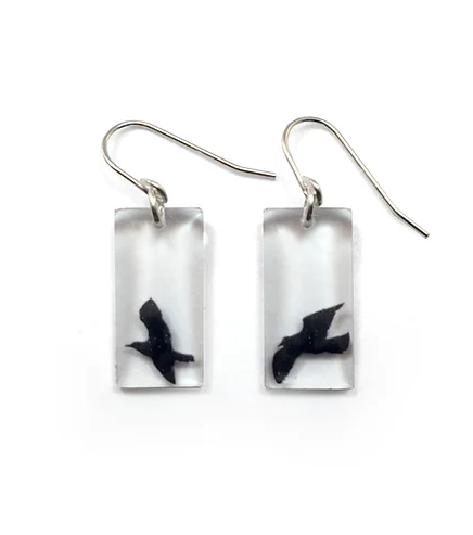 Black Drop Designs -- Small Bird Earrings
