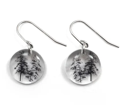 Black Drop Designs - Round Forest Earrings